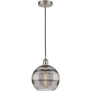Edison Rochester 1 Light 10 inch Brushed Satin Nickel Cord Hung Mini Pendant Ceiling Light