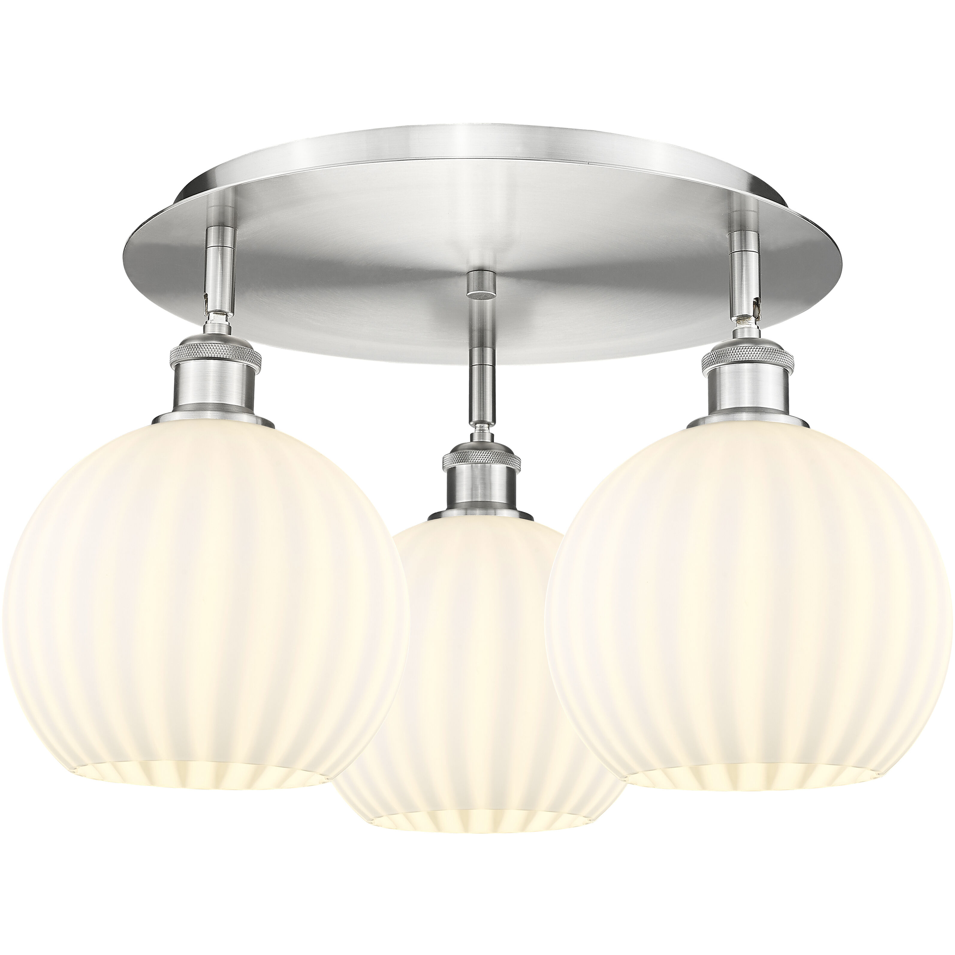 Ballston White Venetian 3 Light 19.75 inch Flush Mount