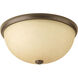 Random 2 Light 14 inch Antique Bronze Close-to-Ceiling Ceiling Light