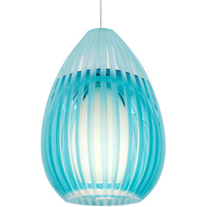 Ava 1 Light 5 inch Chrome Low-Voltage Pendant Ceiling Light in Aqua, FreeJack