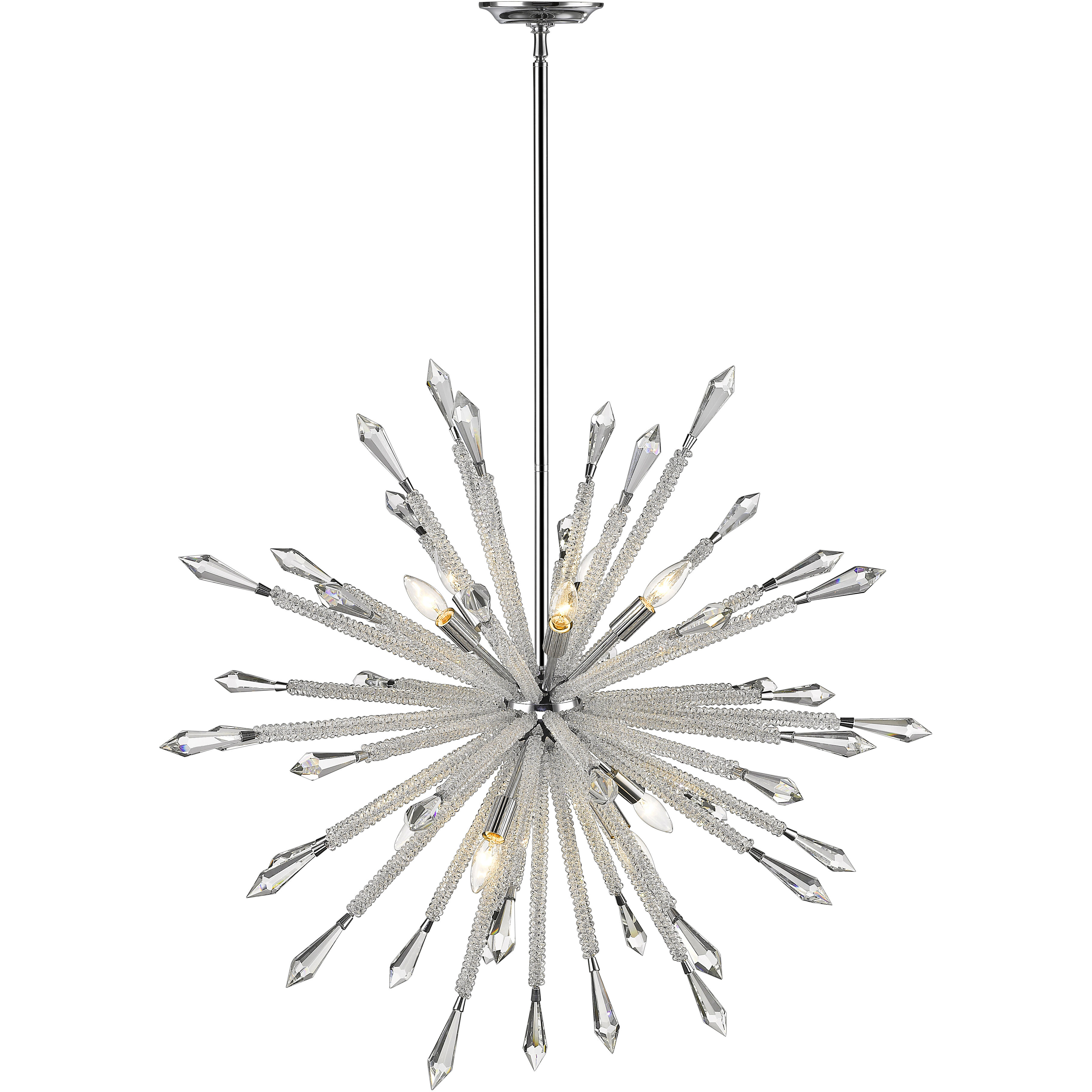 Soleia 10 Light 36.88 inch Chrome Chandelier Ceiling Light in 26.4