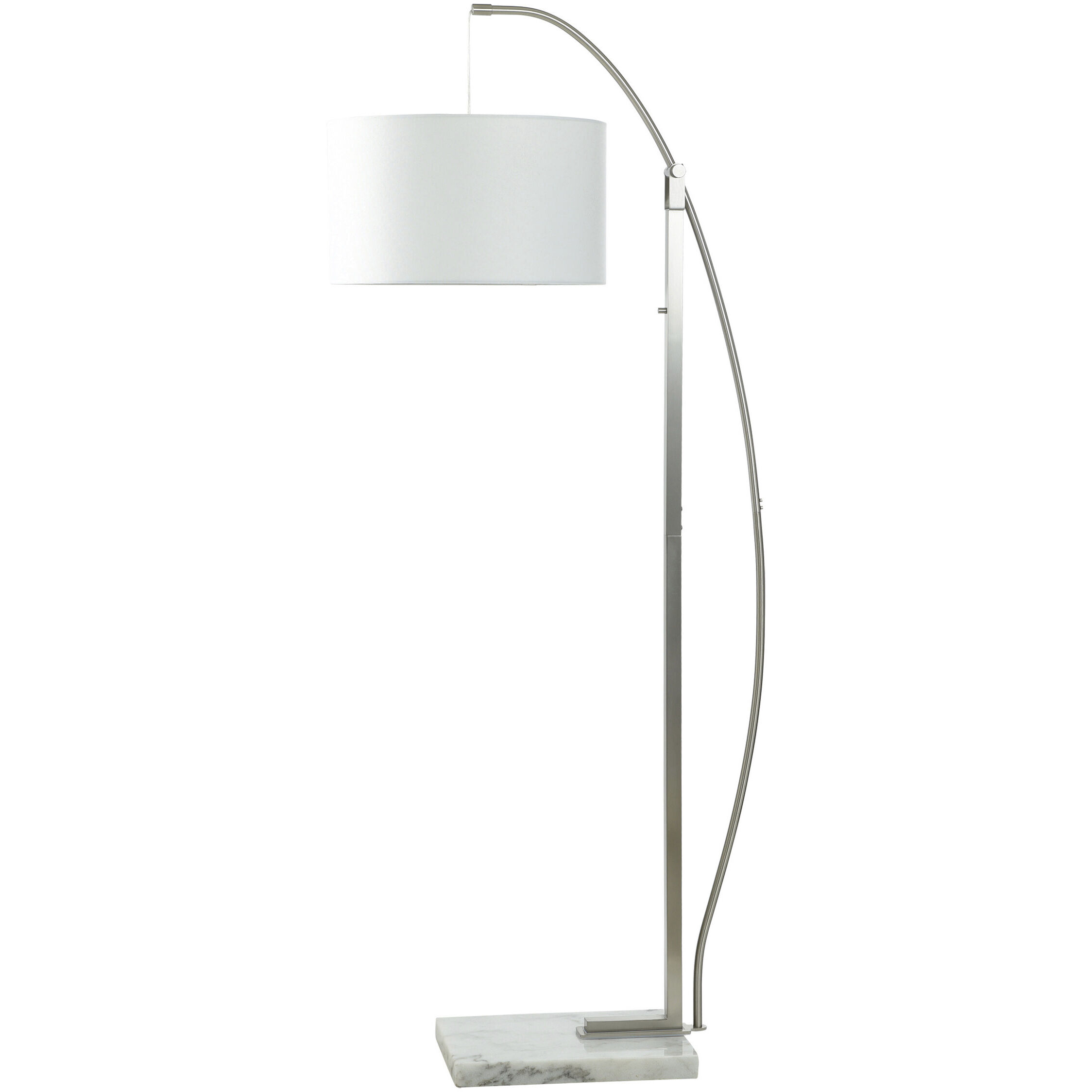 Ellison 65.75 inch 100 watt Brushed Steel and White Floor Lamp Portable Light