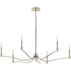 Malene 6 Light Polished Nickel Chandelier Ceiling Light, 1 Tier Medium