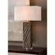 Sculpted 34 inch 150.00 watt Aged Stone and Gold Table Lamp Portable Light