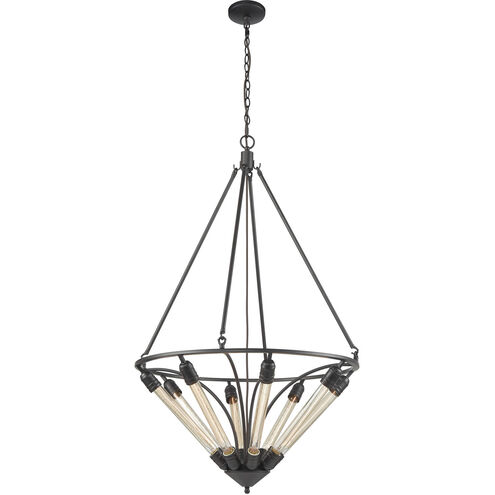 Centrifugal 8 Light 27 inch Oil Rubbed Bronze Chandelier Ceiling Light