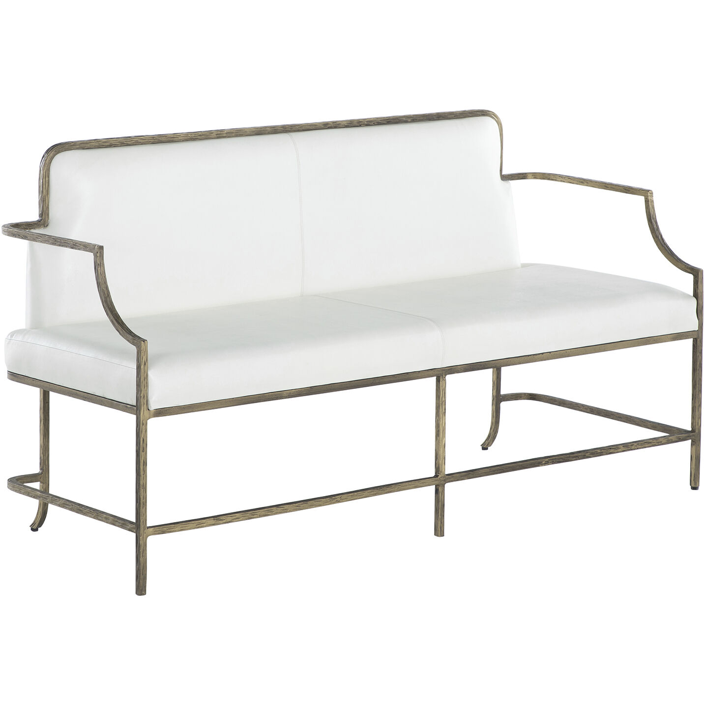Vanderbilt Forged Warm Champagne / Cloud White Leather Bench