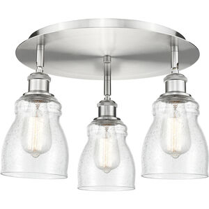 Ellery 3 Light 16.5 inch Satin Nickel Flush Mount Ceiling Light in Seedy