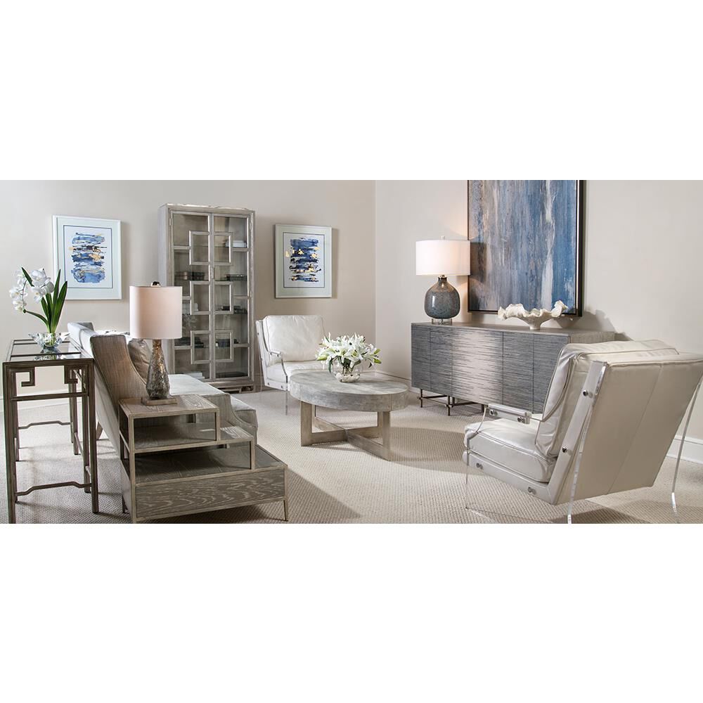 Smoky Soft Blue Crackle Table Lamp Portable Light