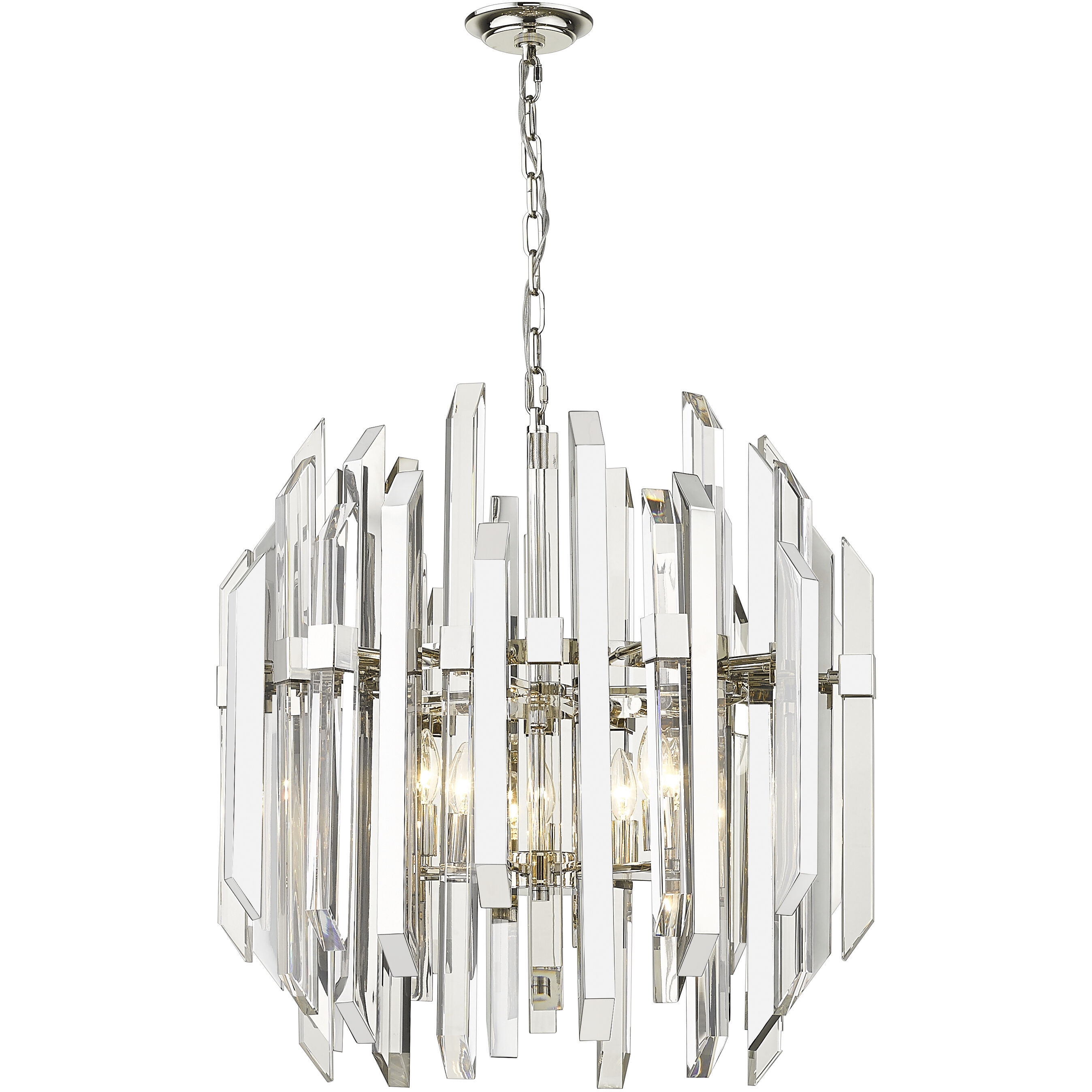 Bova 6 Light 26 inch Polished Nickel Chandelier Ceiling Light