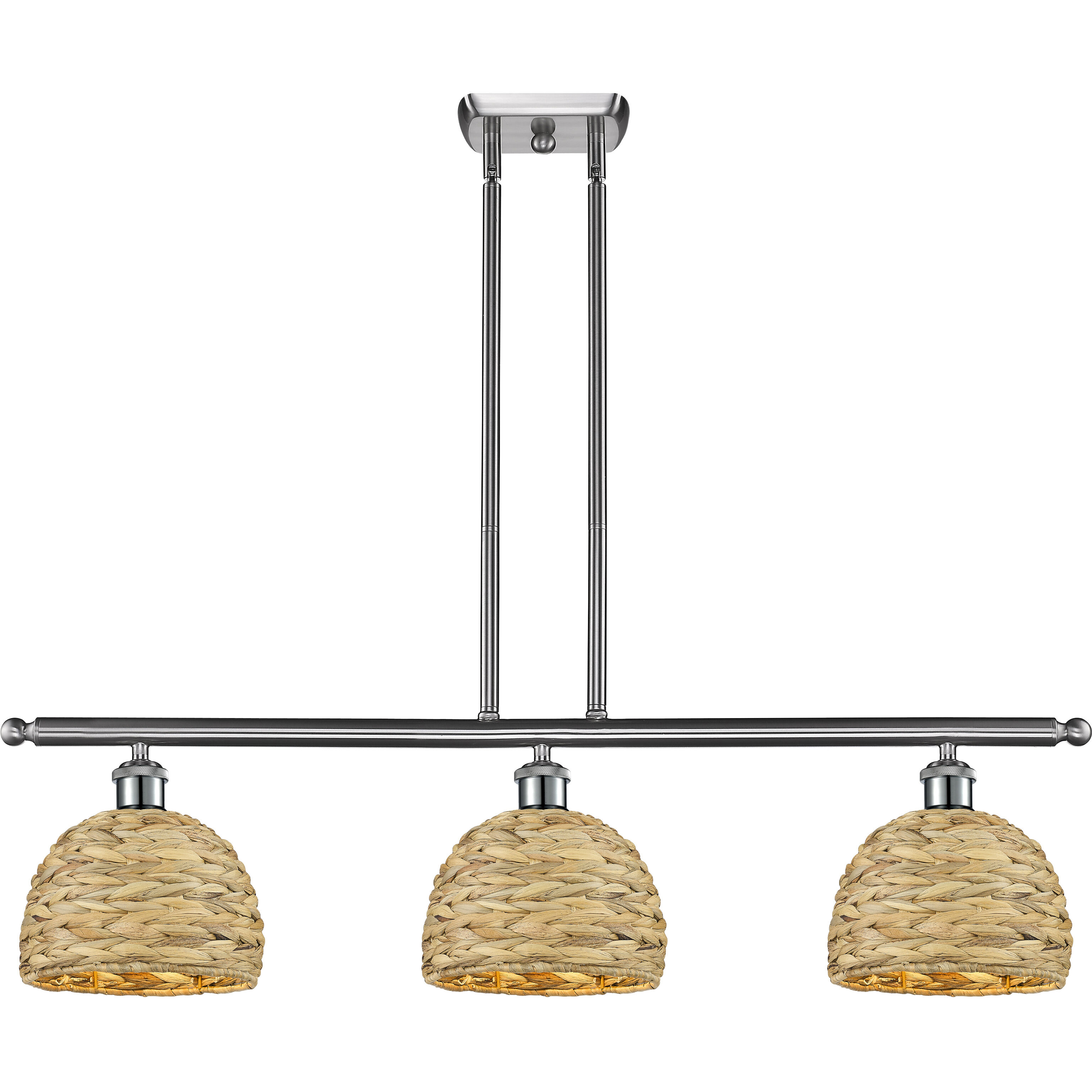 Woven Rattan 3 Light 36.00 inch Island Light