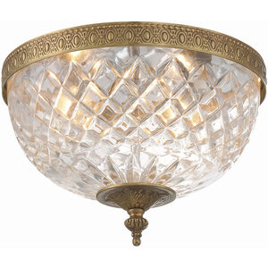 Westbury 3 Light 12 inch Olde Brass Flush Ceiling Light