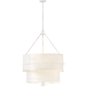 Lisa McDennon Baya 9 Light 30 inch Textured Plaster Chandelier Ceiling Light, Multi Tier
