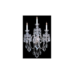 Traditional Crystal 3 Light 17 inch Polished Chrome Wall Sconce Wall Light in Polished Chrome (CH), 17-in Width