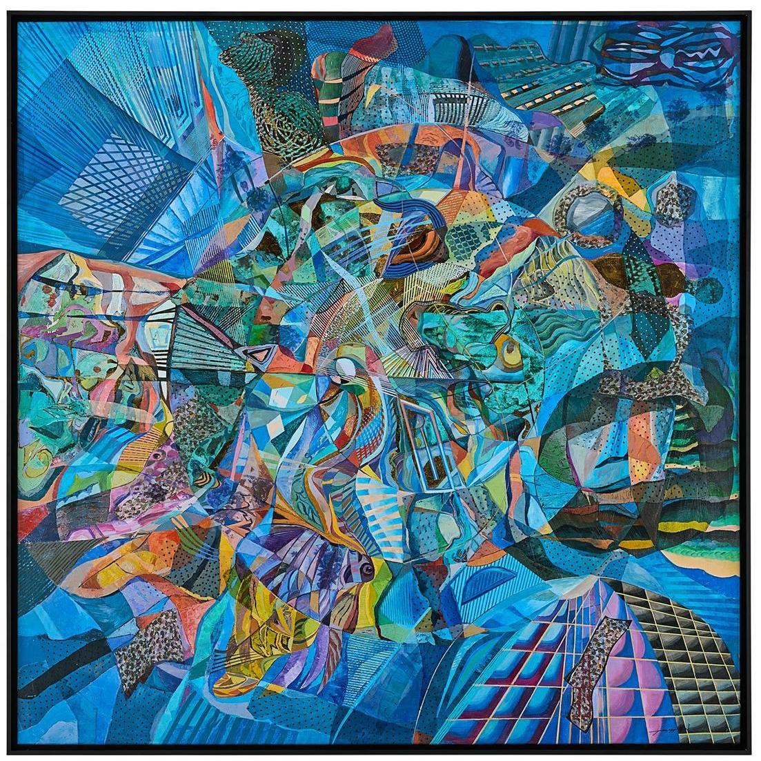 Teng Fei's Mind's Eye 53 X 53 inch Oils and Original Art