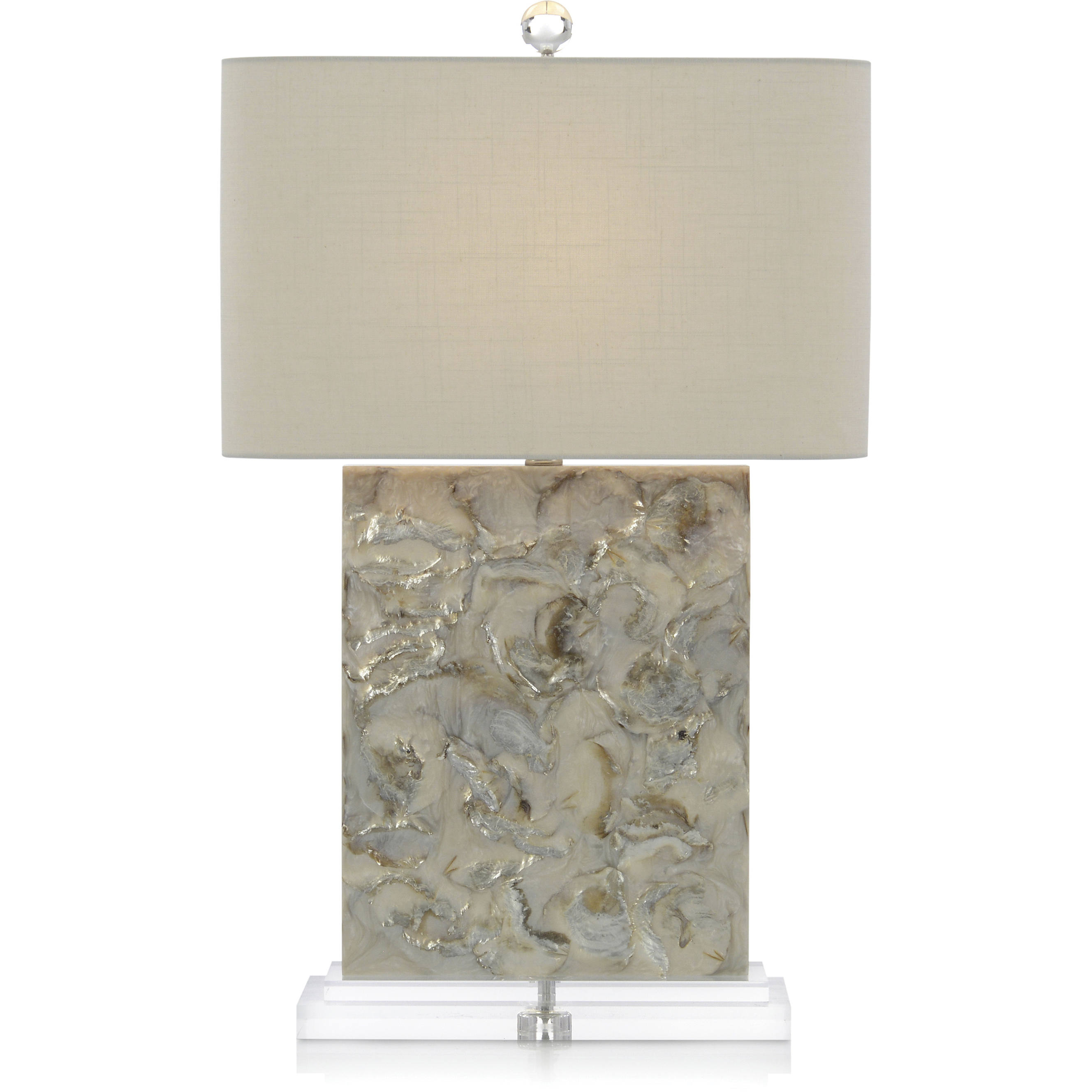 Leah Creamy White and Sultry Grey Table Lamp Portable Light