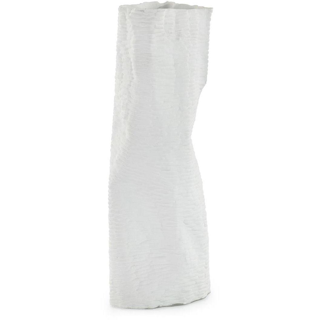 Creased Porcelain 20.5 X 7.5 inch Vase