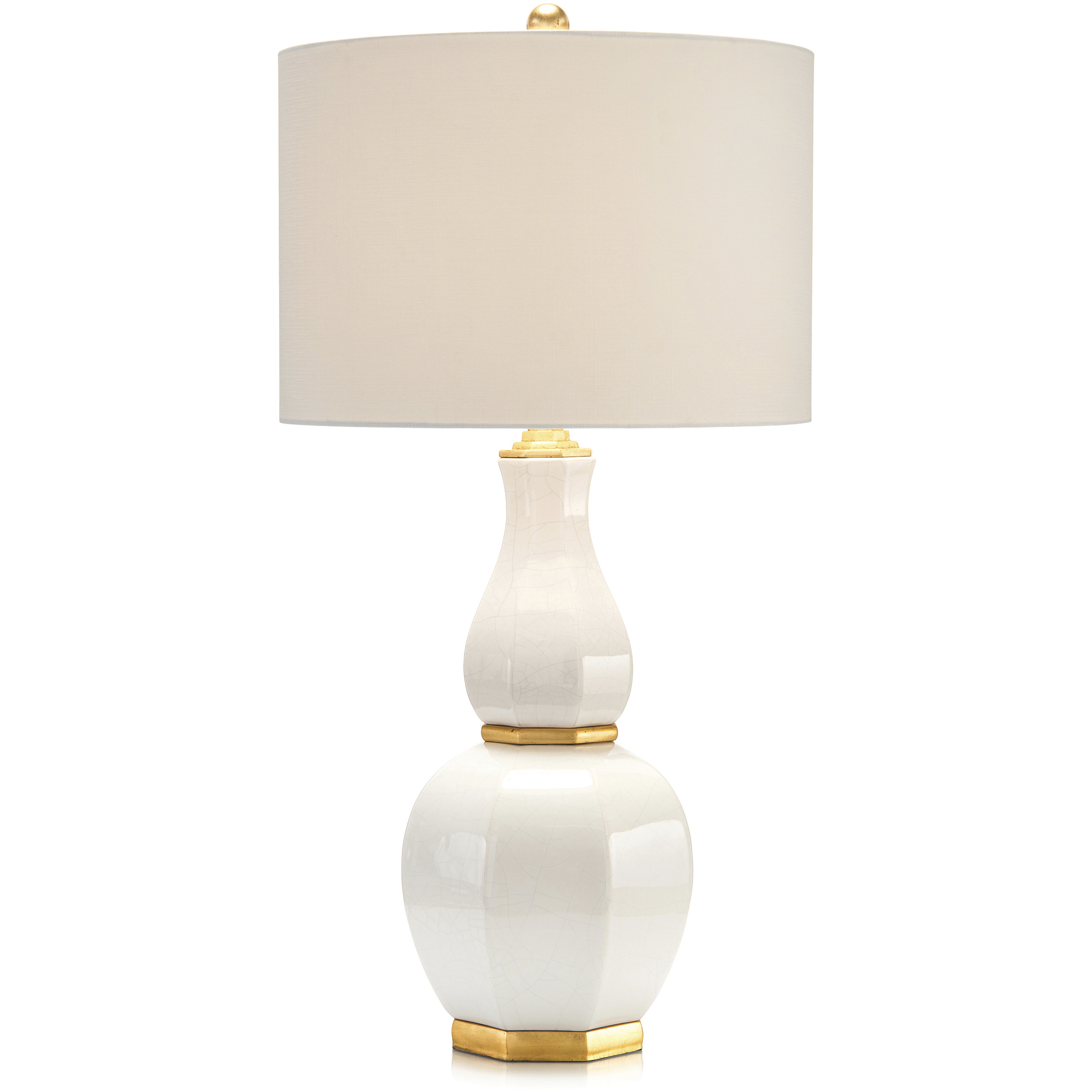 Leah 35 inch 150.00 watt Gold and White Table Lamp Portable Light