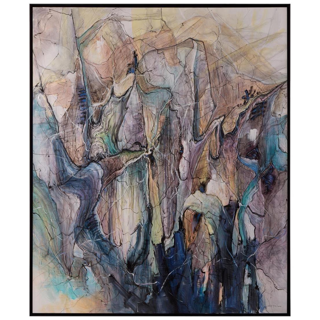 Teng Fei's Shifting Perspectives 72.5 X 60.5 inch Oils And Original Art