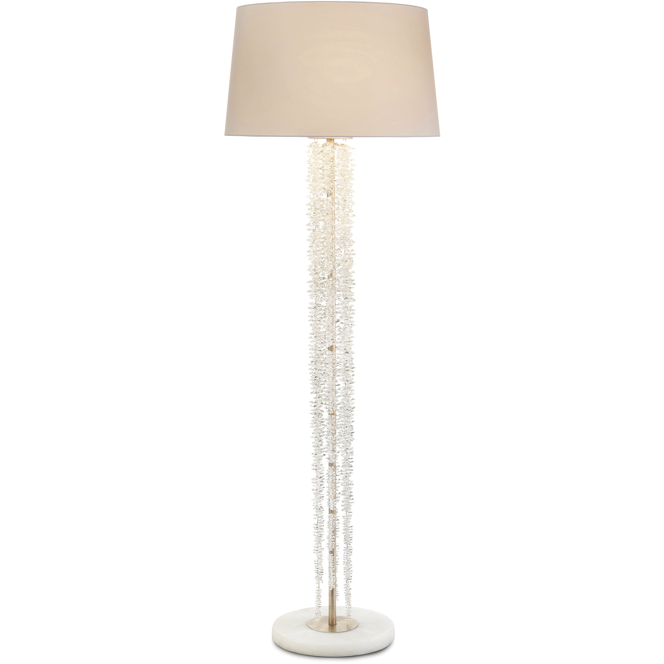 Cascading 73.5 inch 60.00 watt Antique Silver and White Floor Lamp Portable Light